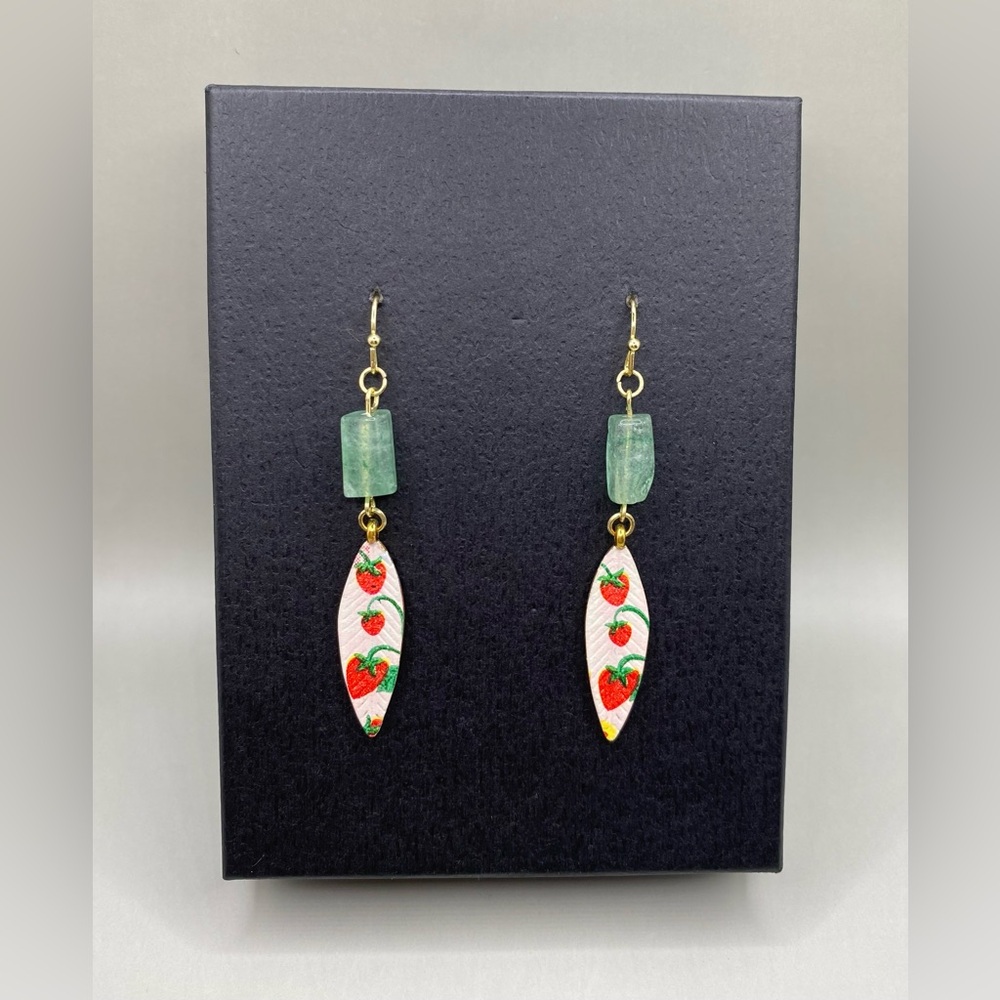 🍓Fluorite Strawberry Earrings